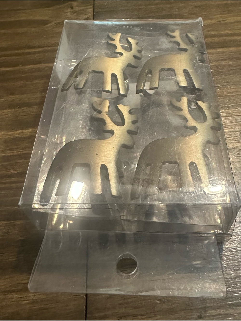 Set of 4 Brass Reindeer Holiday Napkin Holders